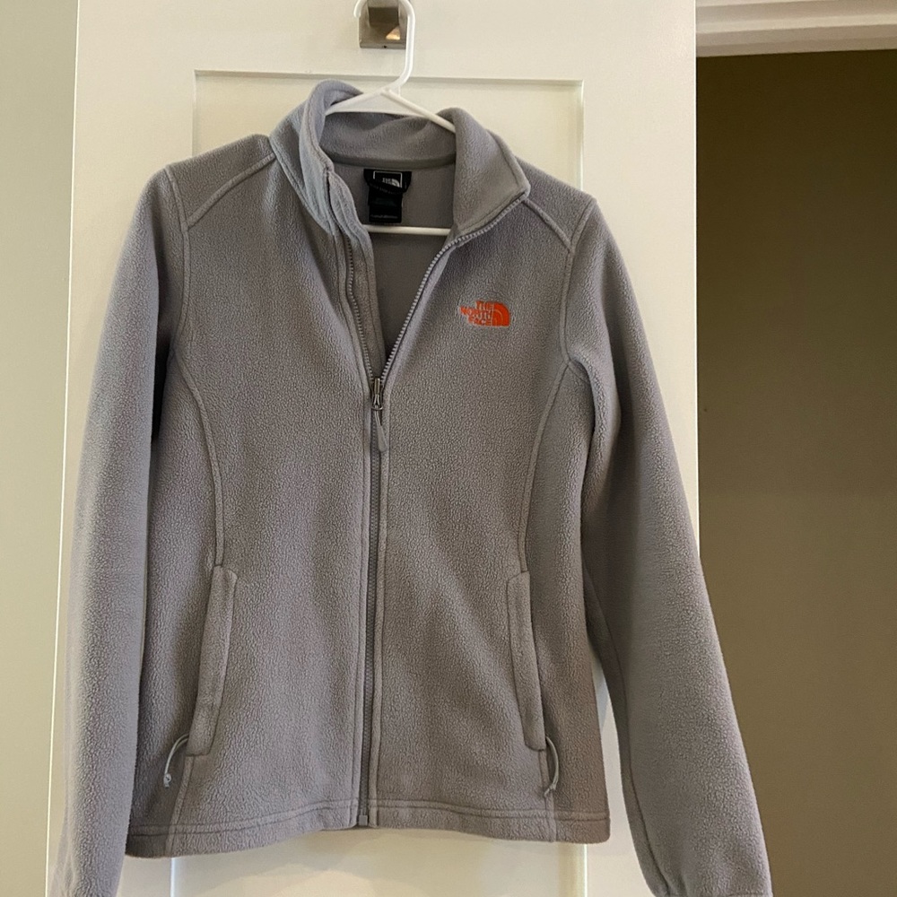 The North Face: Gray w Orange Accent Fleece Small